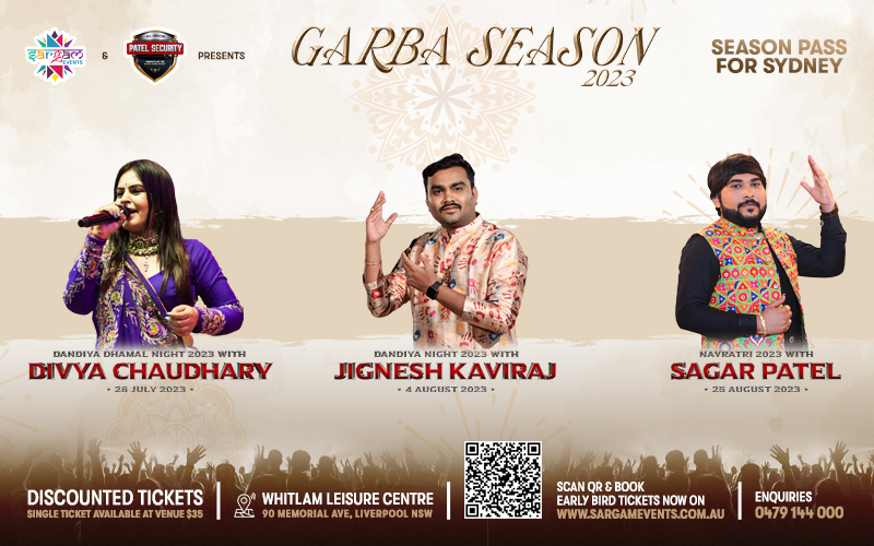 Garba Season 2023 Combo Offer Live in Sydney Divya Chaudhary 28 July, Jignesh Kaviraj 4th