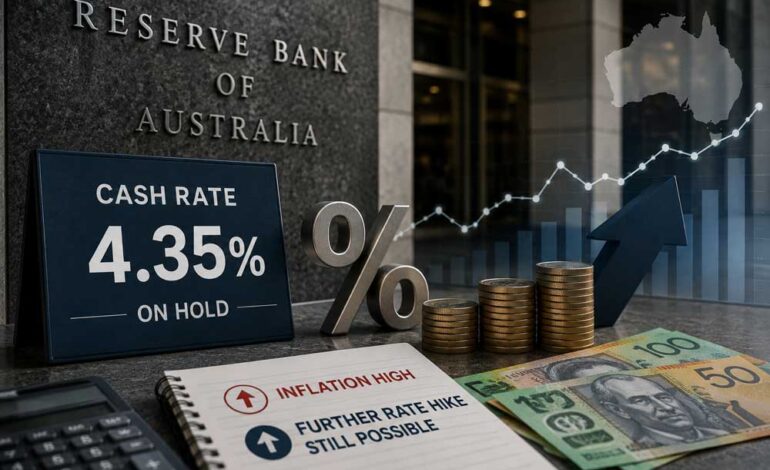  RBA Holds Cash Rate at 4.35% as Inflation Remains High, Further Rate Hike Still Possible