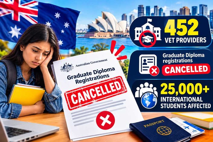  Australia Cancels Graduate Diploma Enrolments for New International Students Across 452 VET Providers From October 5